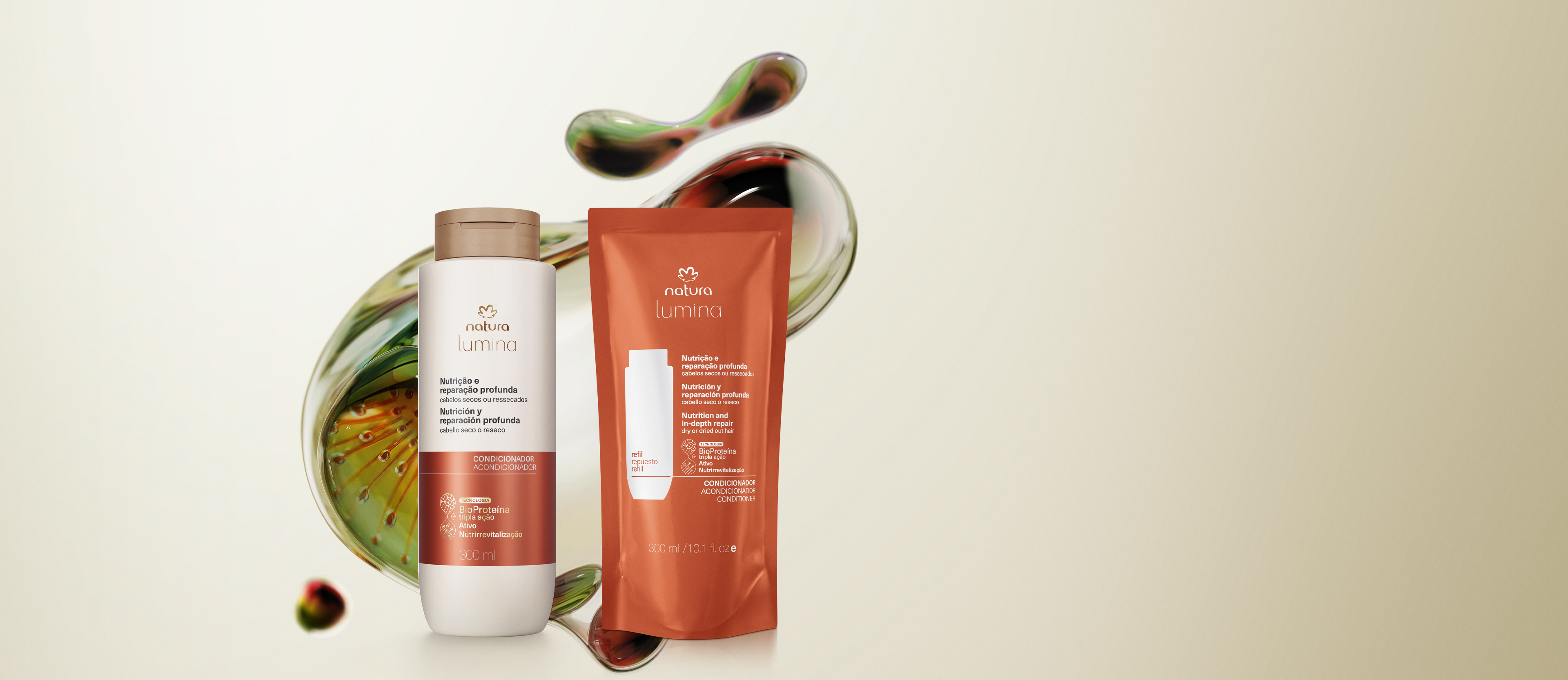 Kit Condicionador Nutrição e Reparação Profunda Lumina com Refil (2 produtos)