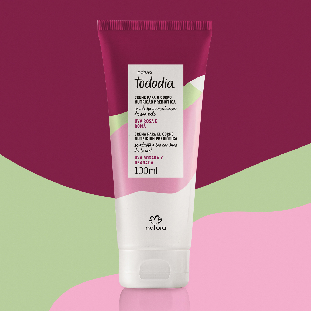 Creme Desodorante Nutritivo para o Corpo Tododia Uva Rosa e Romã 100 ml