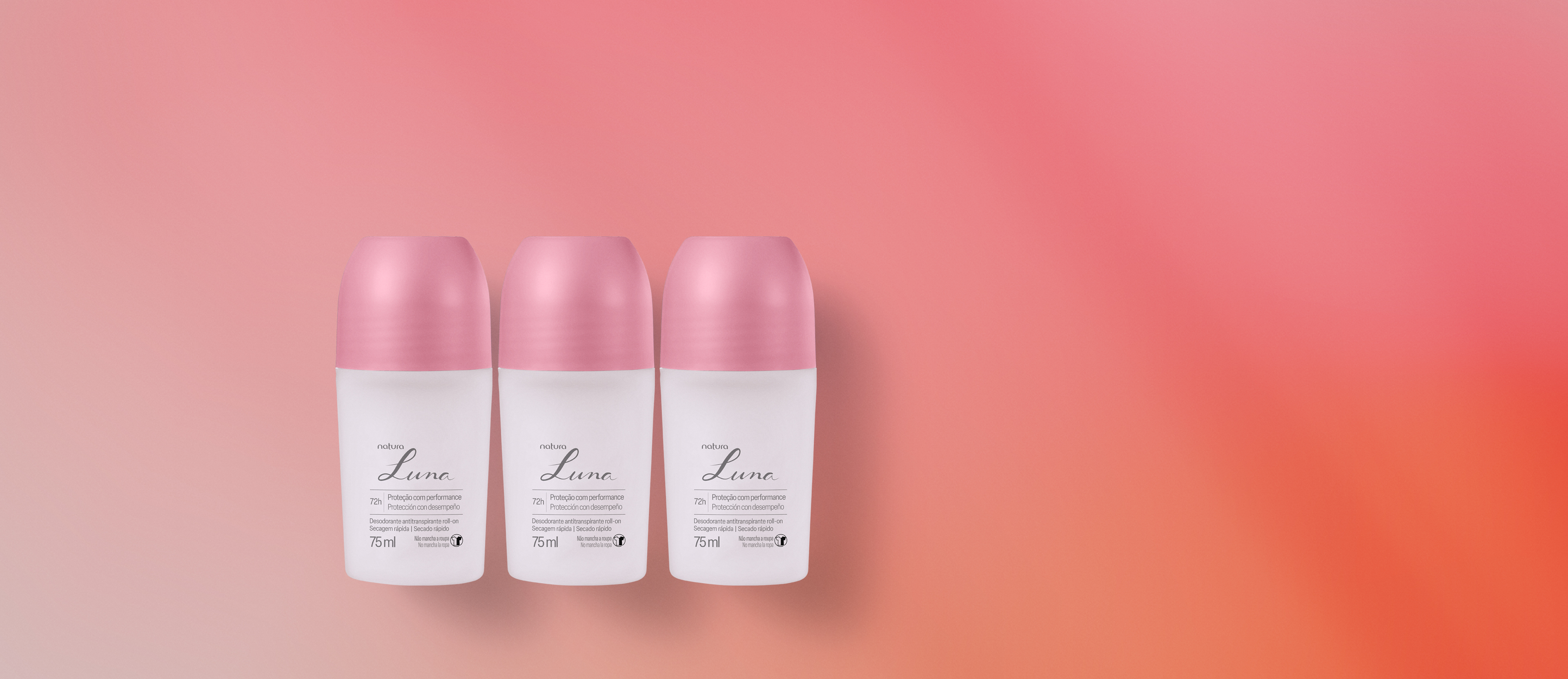 Kit Desodorante Antitranspirante Roll-on Luna (3 unidades)