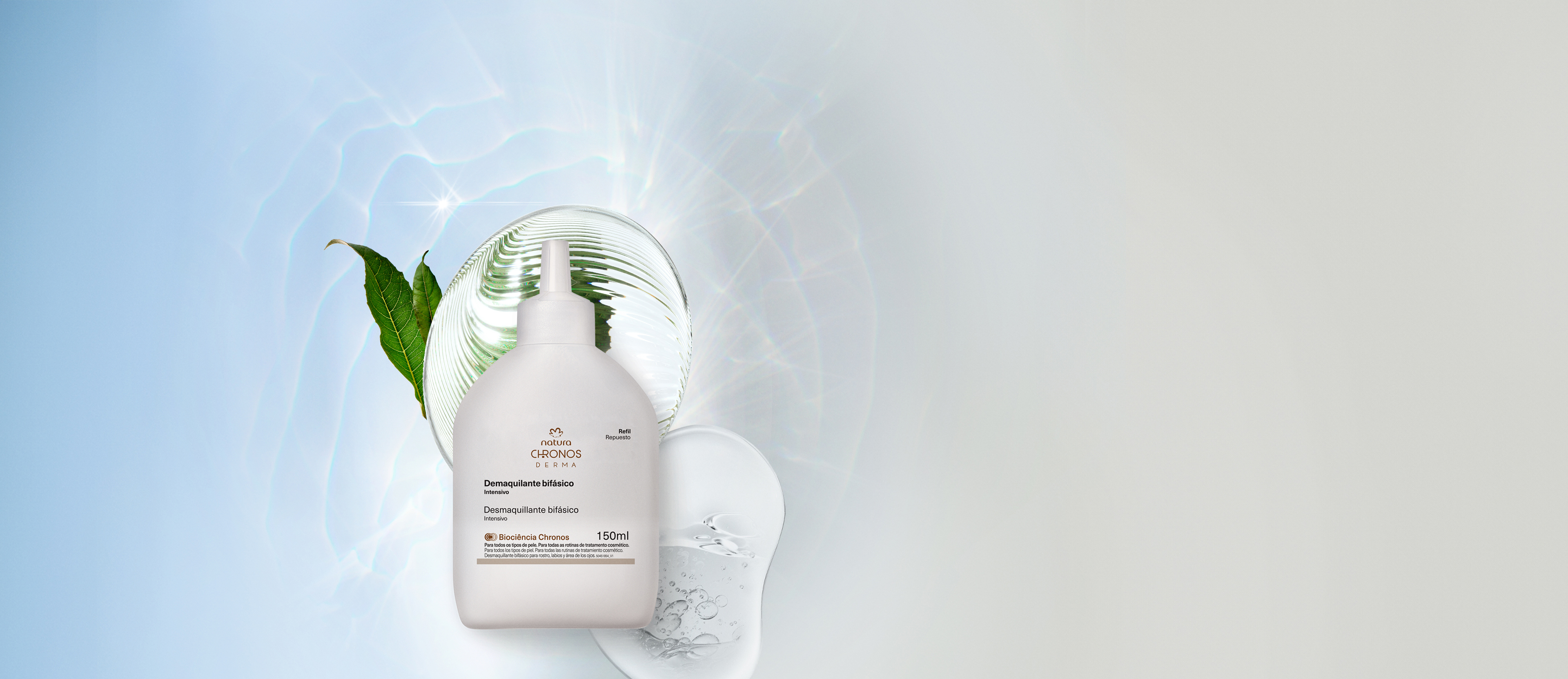 Refil Fluido Bifásico Demaquilante Intensivo Chronos Derma
