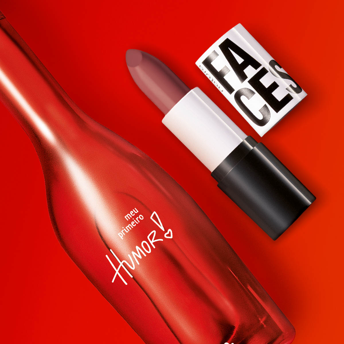 Kit Meu Primeiro Humor e Batom Matte Faces Cookie Nude