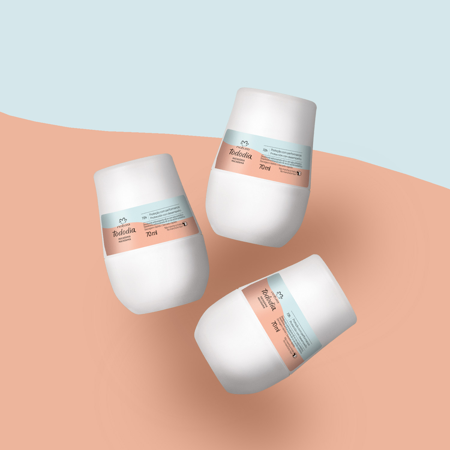 Kit Desodorante Antitranspirante Roll-on Tododia Macadâmia (3 unidades)