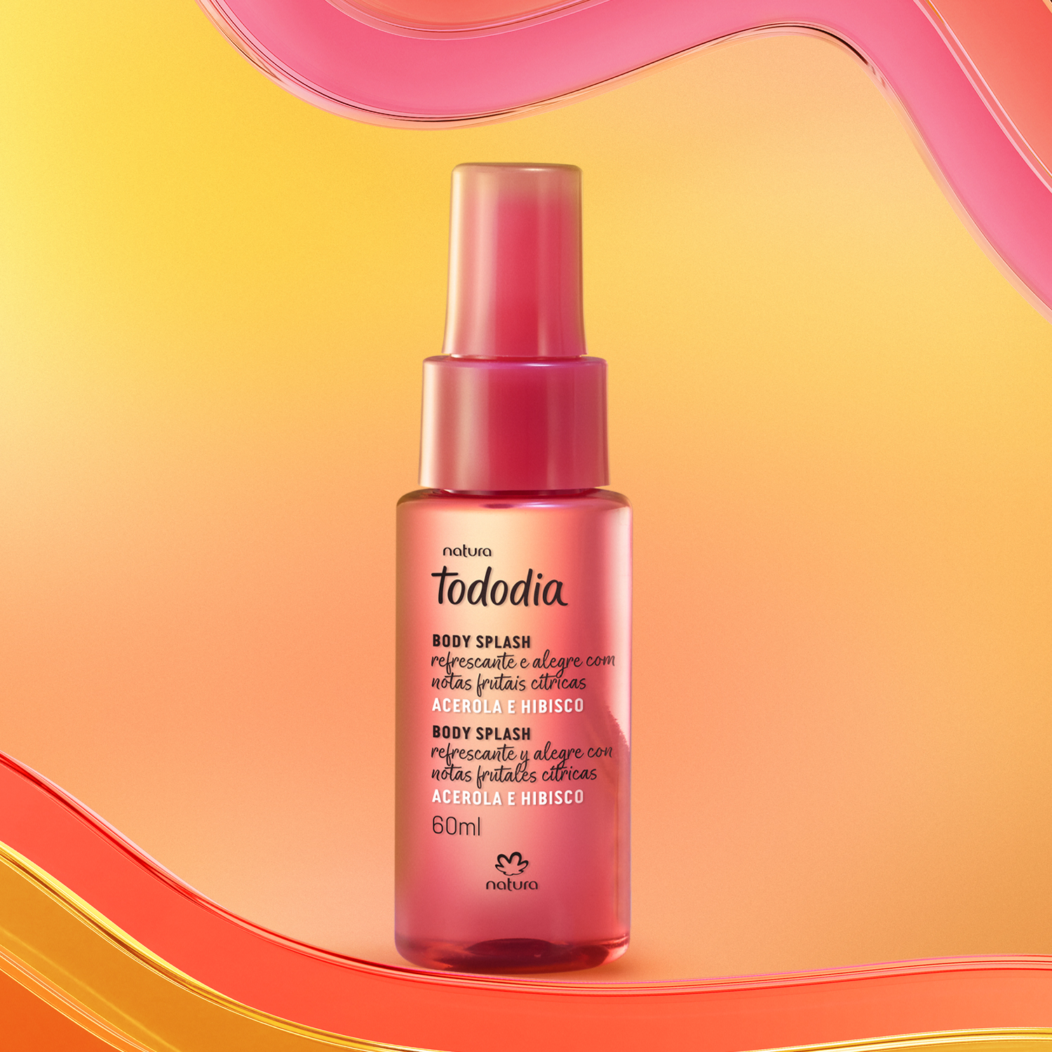 Body Splash Desodorante Colônia Tododia Acerola e Hibisco Miniatura 60 ml