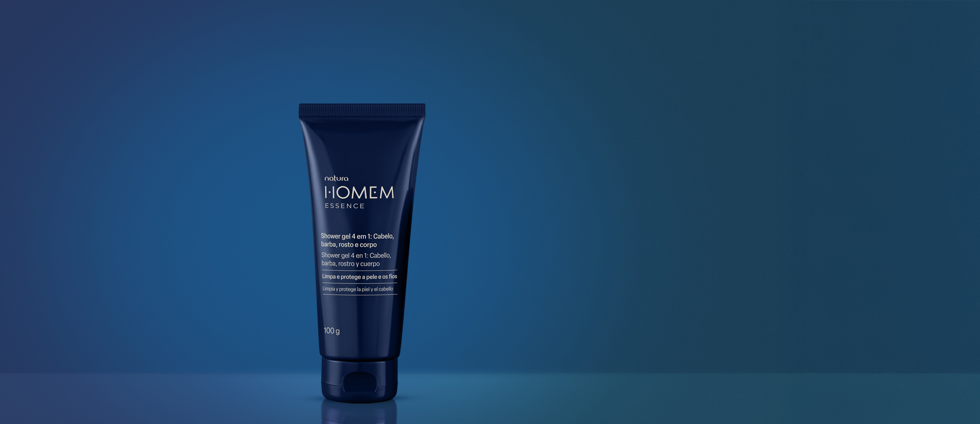 Shower Gel 4 em 1 Cabelo, Barba, Rosto e Corpo Natura Homem Essence
