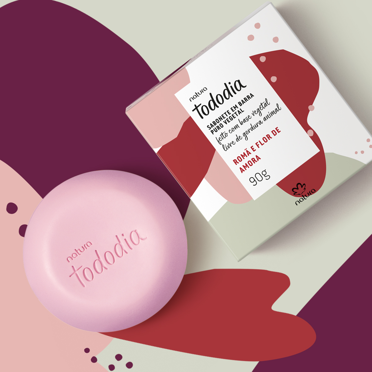 Sabonete em Barra Puro Vegetal Tododia Romã e Flor de Amora