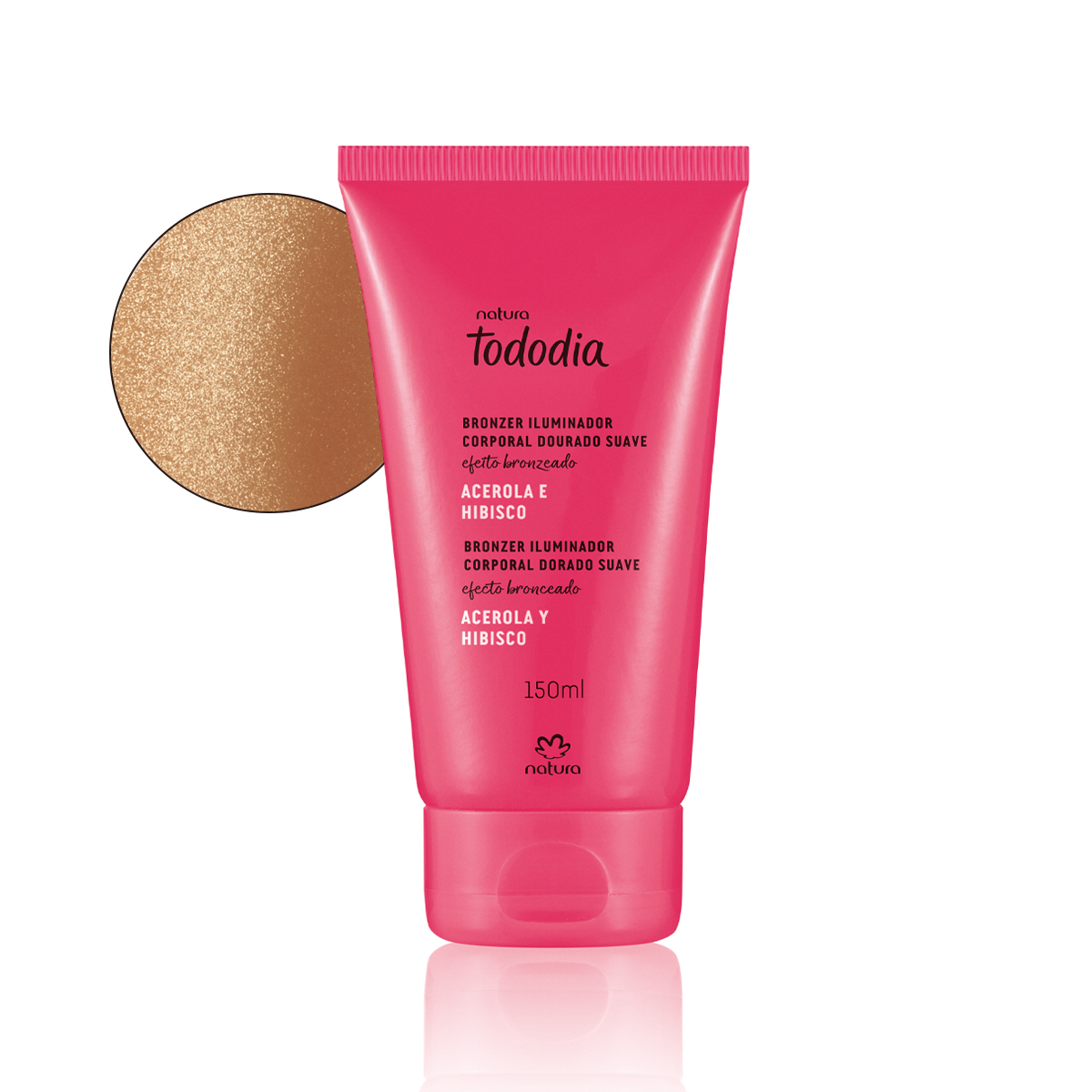 Bronzer Iluminador Corporal Dourado Suave Tododia Acerola e Hibisco 150 ml
  