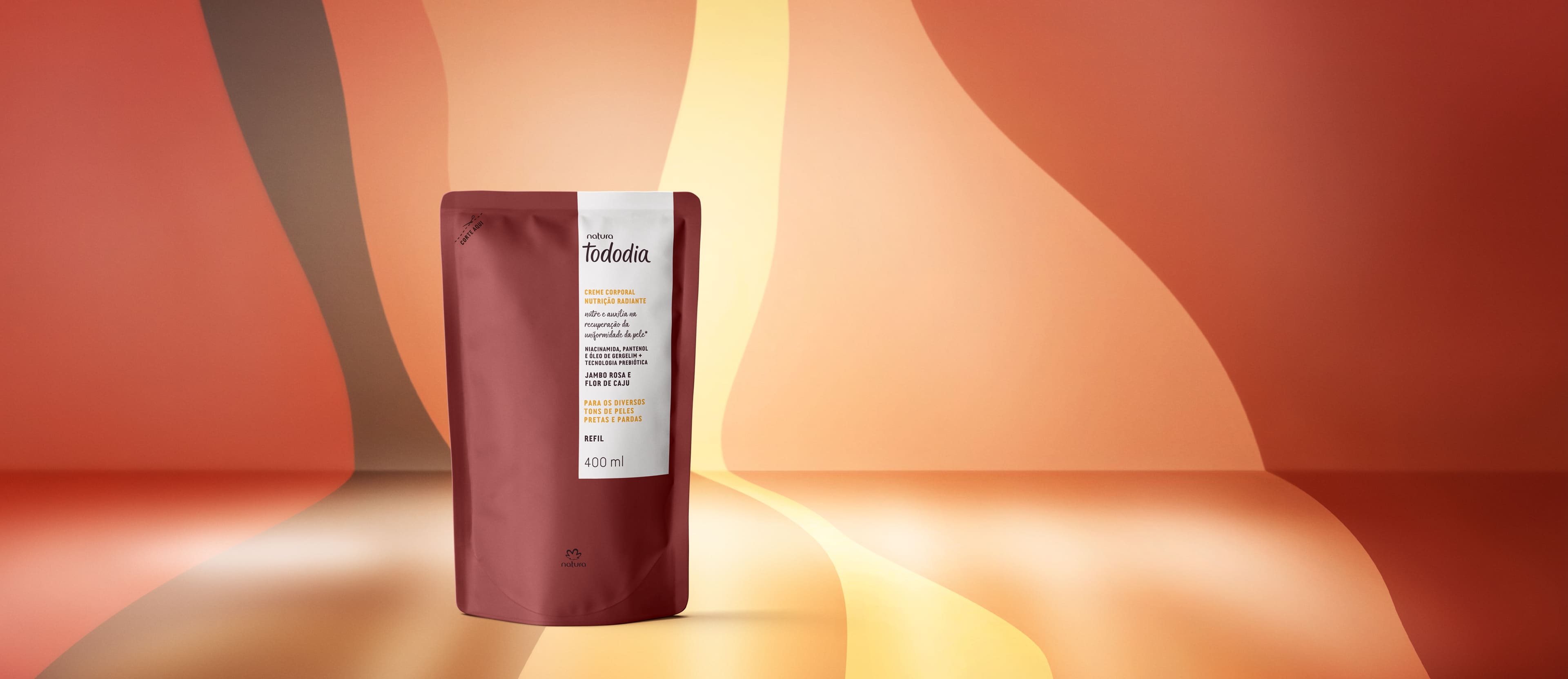 Refil Creme Corporal Nutrição Radiante Tododia Jambo Rosa e Flor de Caju