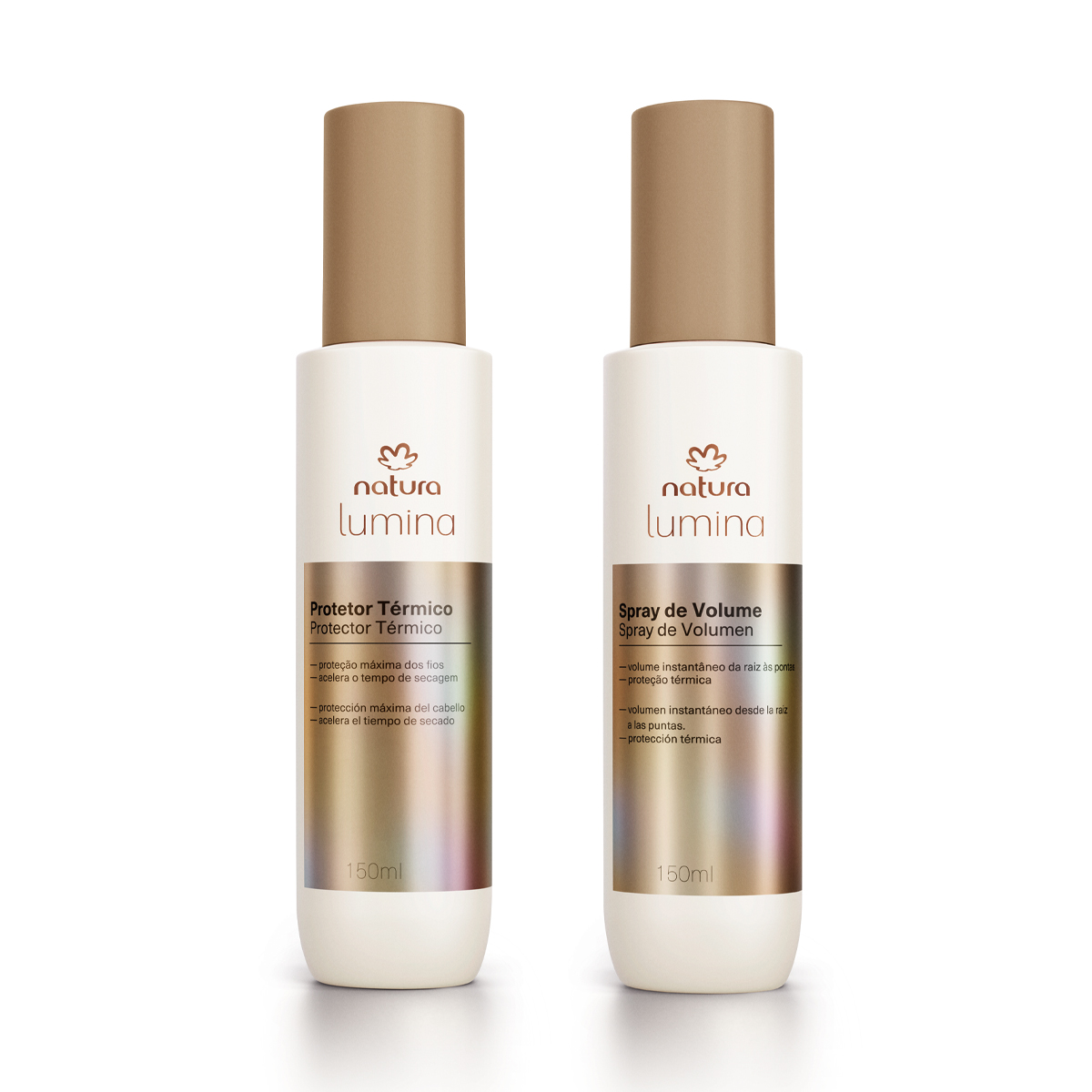 Kit Spray de Volume e Protetor Térmico para Finalização Lumina (2 produtos) Kit Spray de Volume e Protetor Térmico para Finalização Lumina (2 produtos)