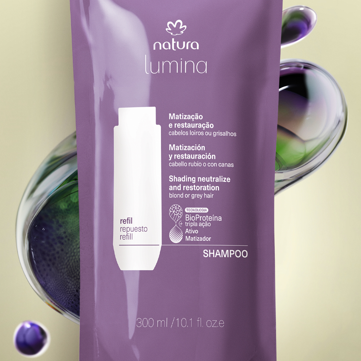Refil Shampoo Lumina Matizador para Matização e Restauração
