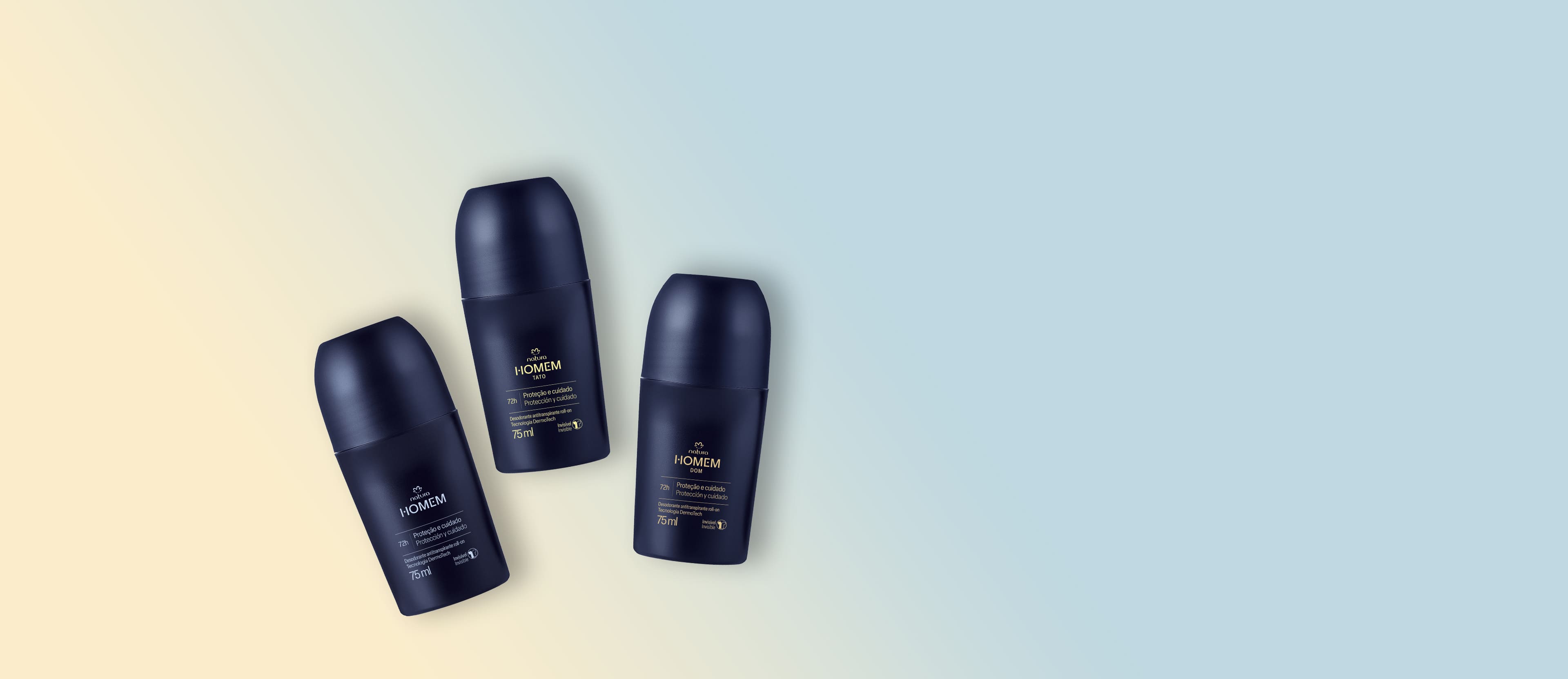 Kit Desodorantes Antitranspirantes Roll-On Natura Homem (3 produtos)