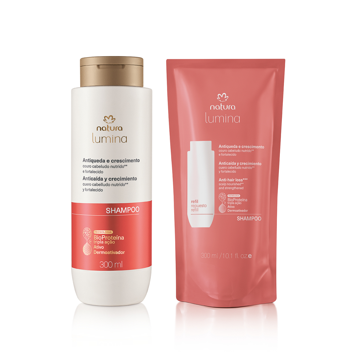 Kit Shampoo Antiqueda e Crescimento Lumina com Refil
  