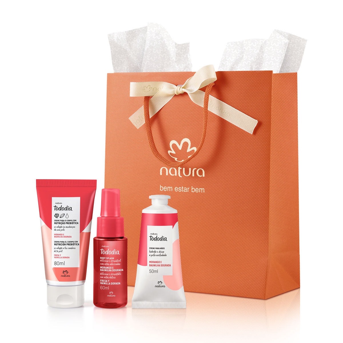 Presente Dia dos Namorados Natura Tododia Morango e Baunilha Dourada