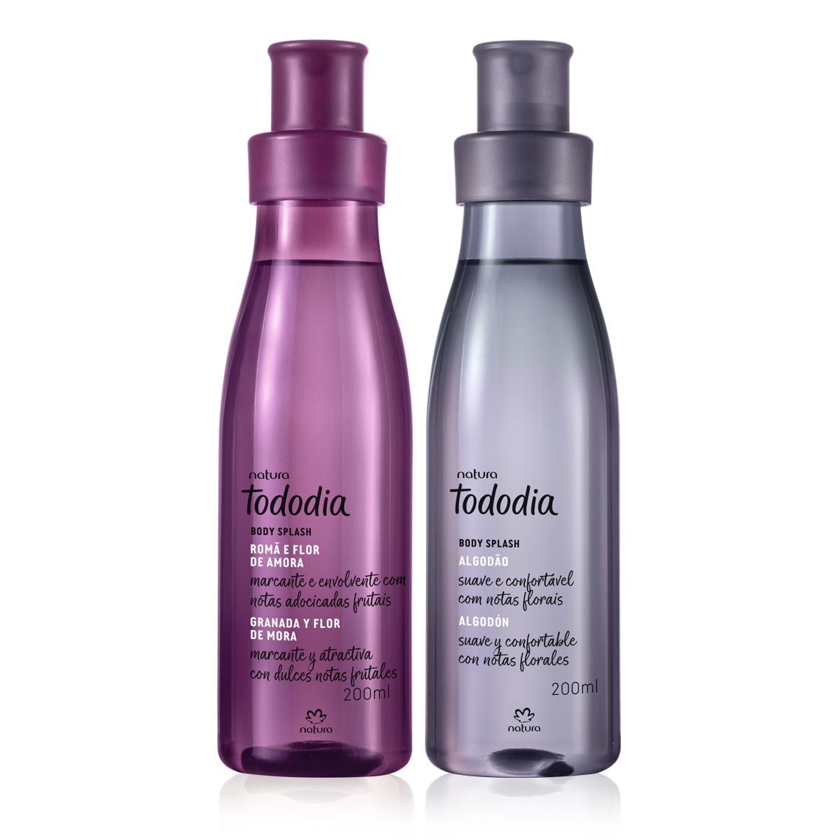 Kit Body Splash Tododia Algodão e Romã e Flor de Amora (2 produtos)
