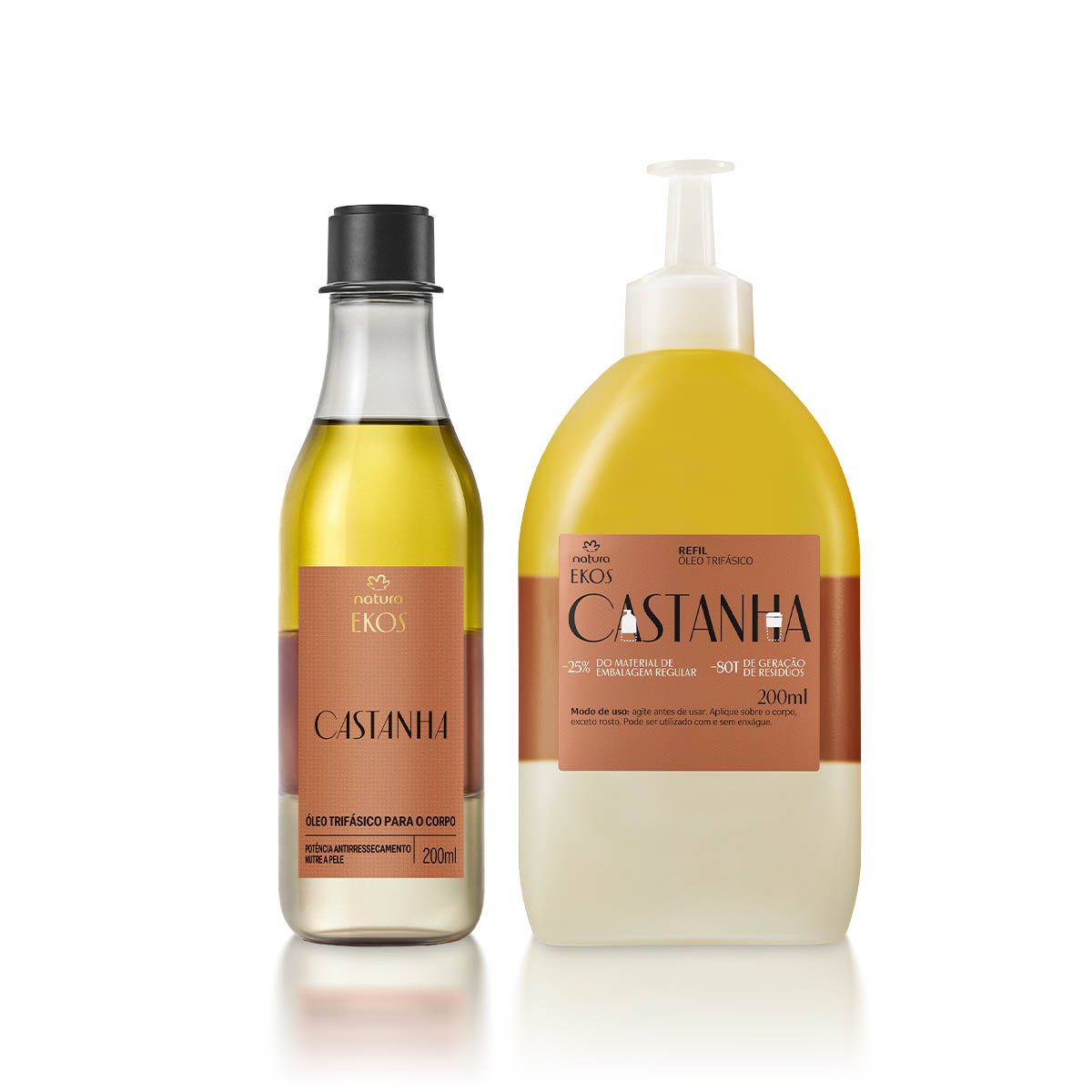 Kit Ekos Castanha Óleo Trifásico para o Corpo e Refil