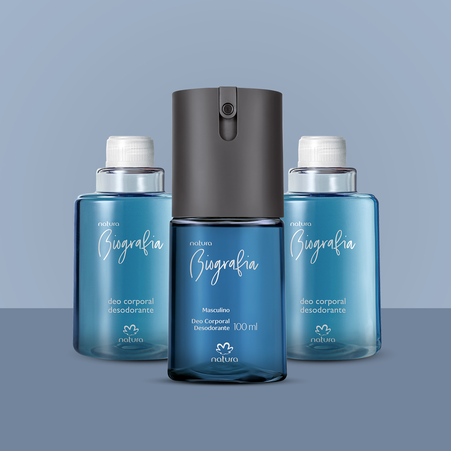 Kit Desodorante Spray Corporal Biografia Masculino (3 produtos)