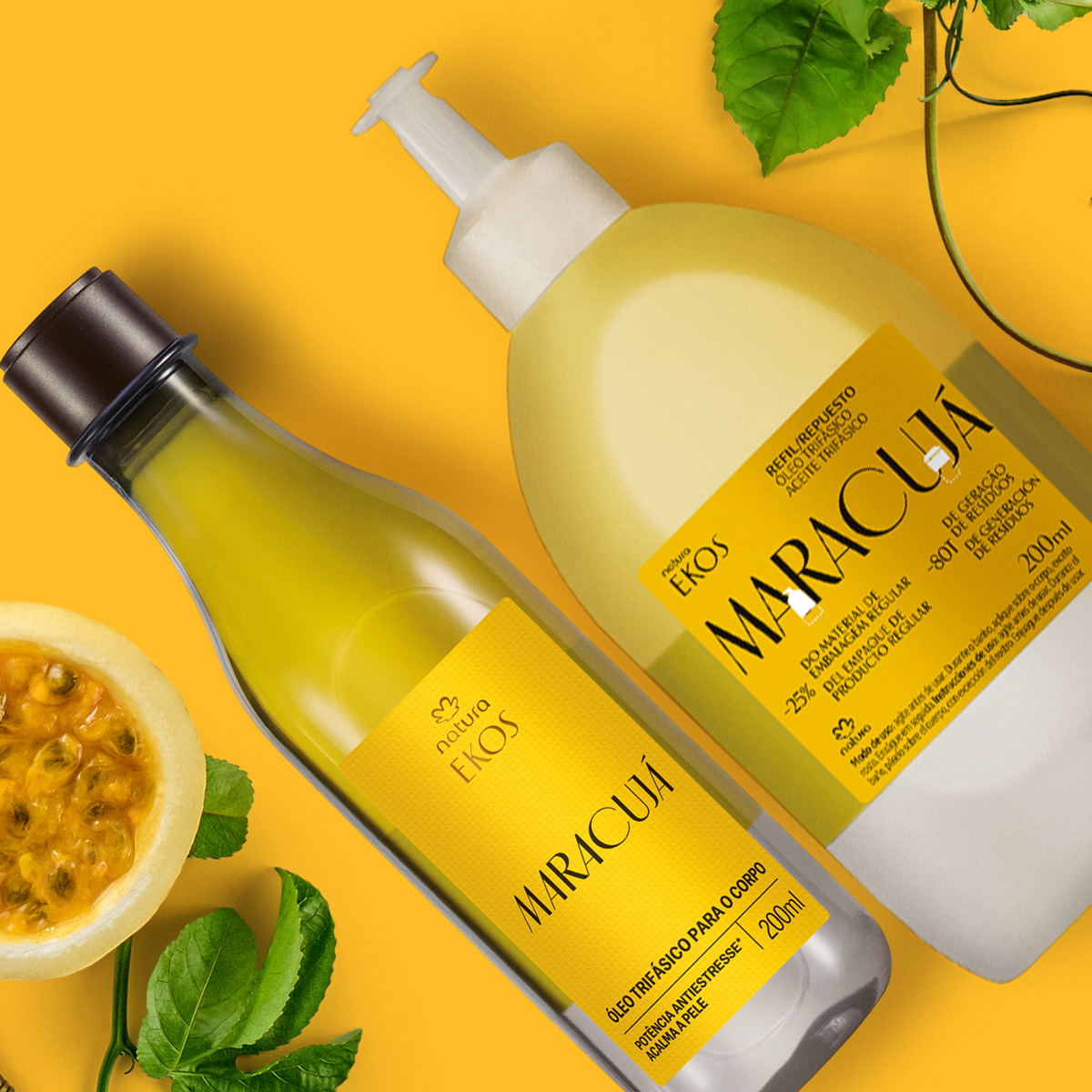 Kit Óleo Trifásico Desodorante Corporal Ekos Maracujá com Refil