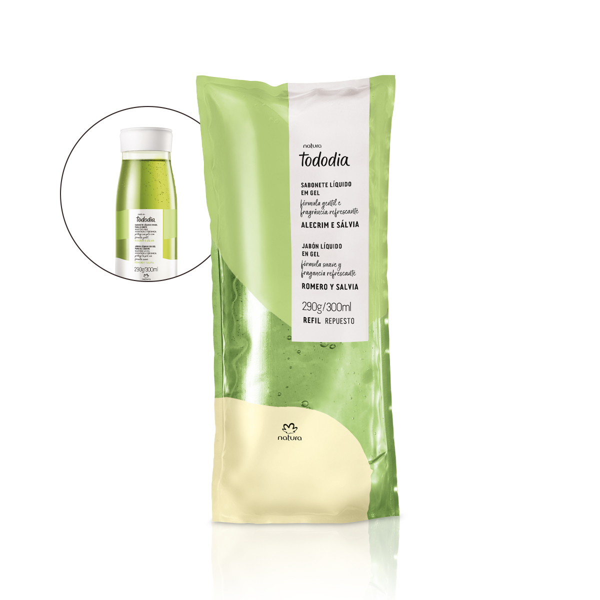 Refil Sabonete Líquido em Gel Tododia Alecrim e Sálvia