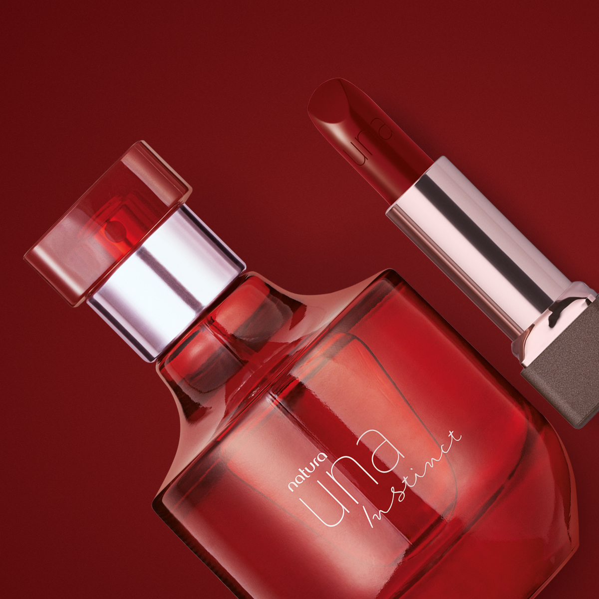 Kit Natura Una Instinct Deo Parfum e Batom CC Hidratante FPS 25