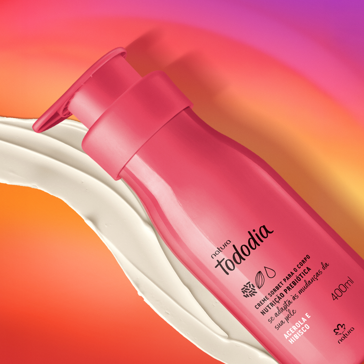 Creme Sorbet Desodorante Nutritivo para o Corpo Tododia Acerola e Hibisco