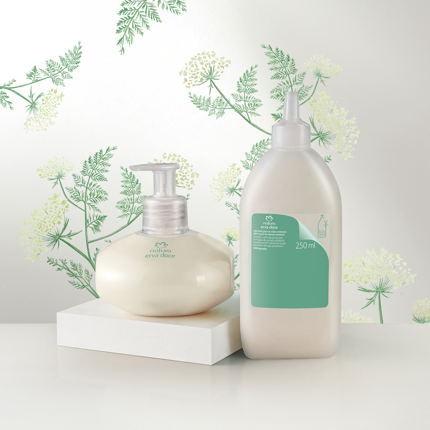 Kit Sabonete Cremoso para as Mãos Erva Doce com Refil (2 produtos)