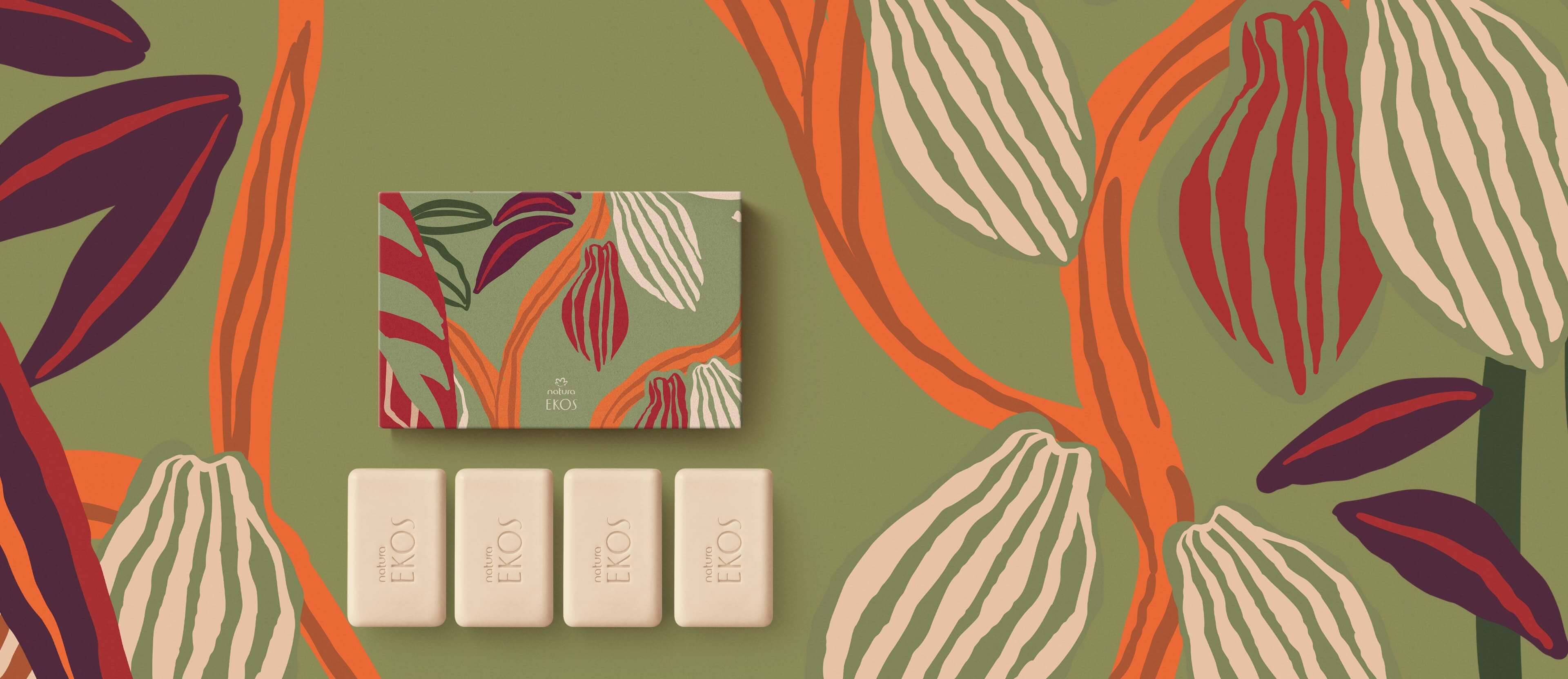 Sabonete em Barra Puro Vegetal Cremoso Ekos Cacau (4 barras)