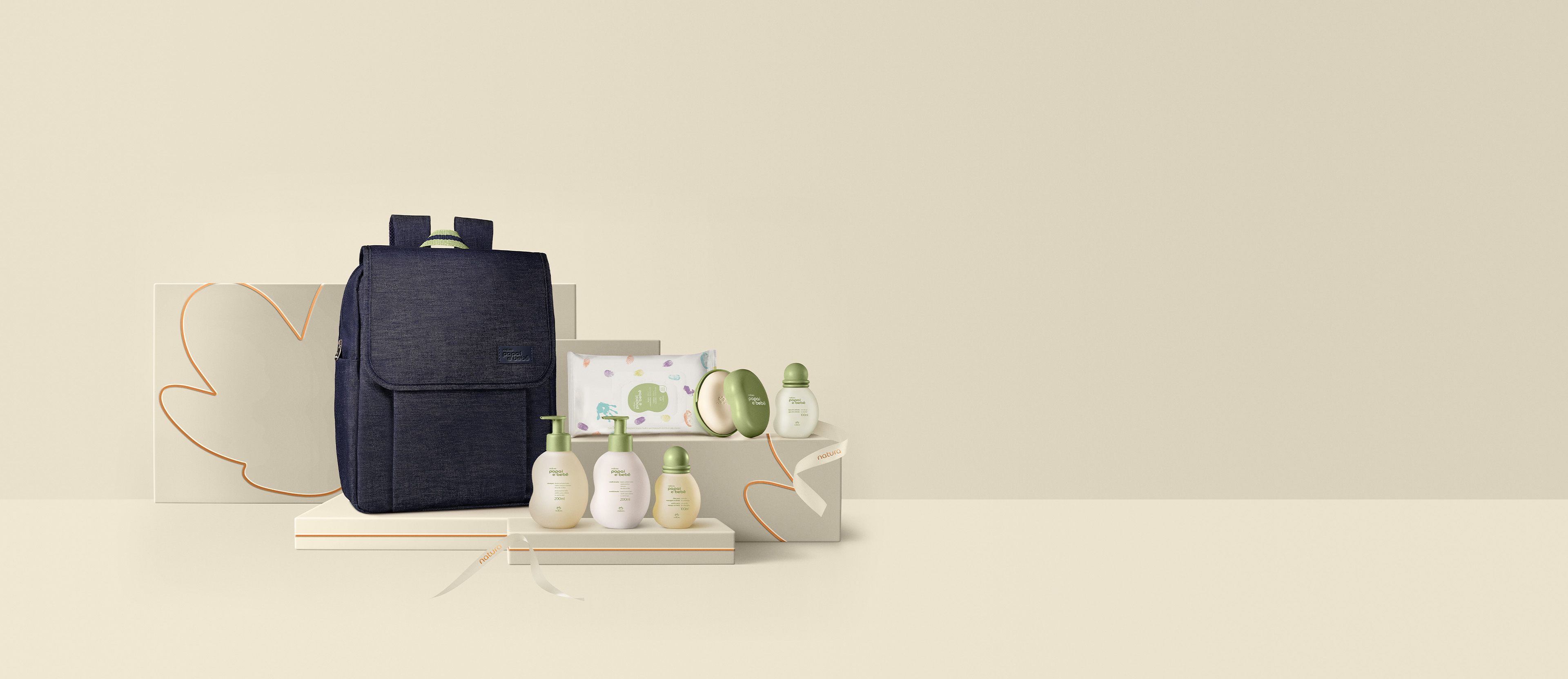 Presente Natura Papai e Bebê com Mochila (7 produtos)