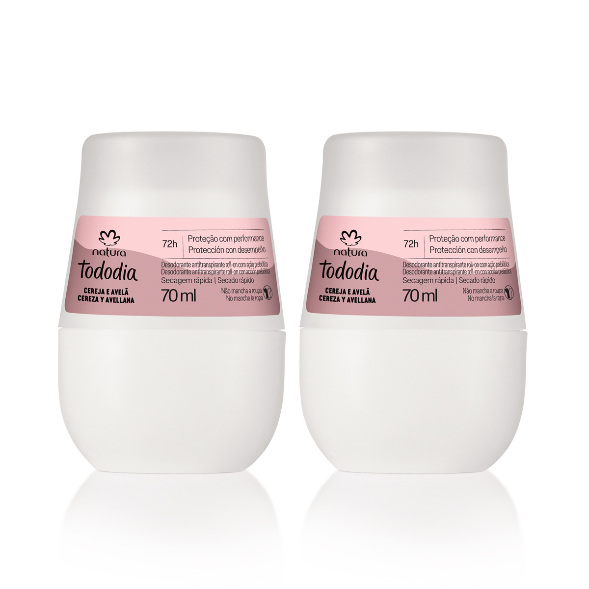 Kit Desodorante Antitranspirante Roll-On Cereja e Avelã