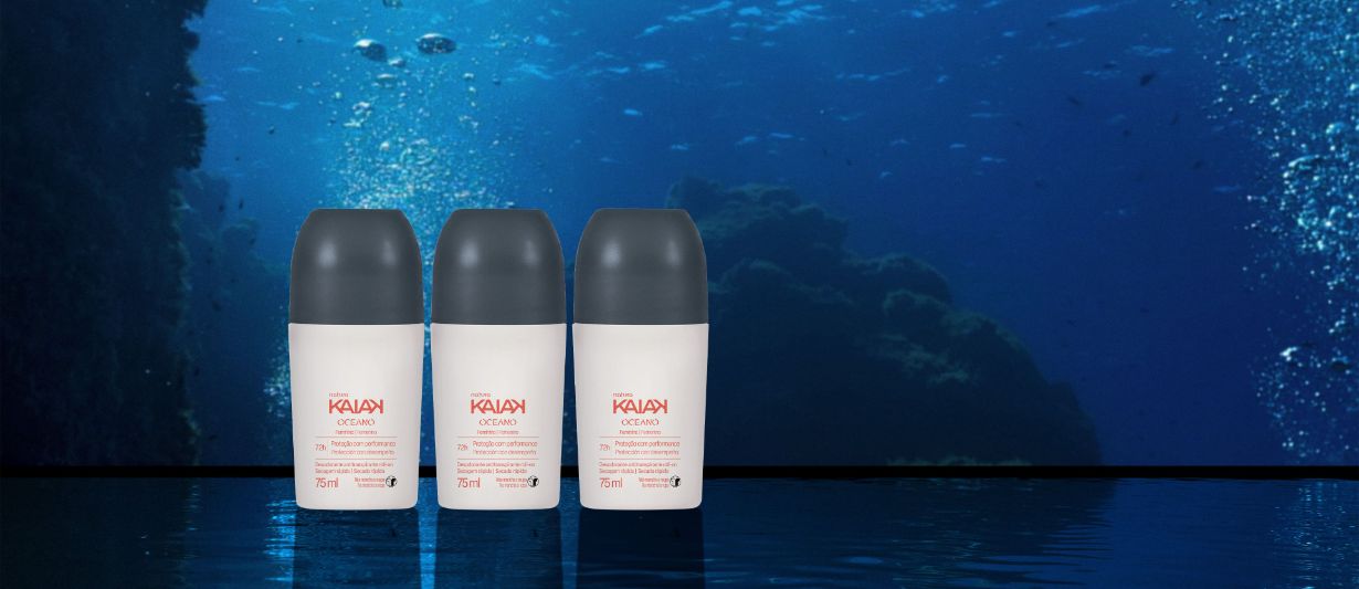Kit Desodorante Antitranspirante Roll-on Kaiak Oceano Feminino (3 unidades)