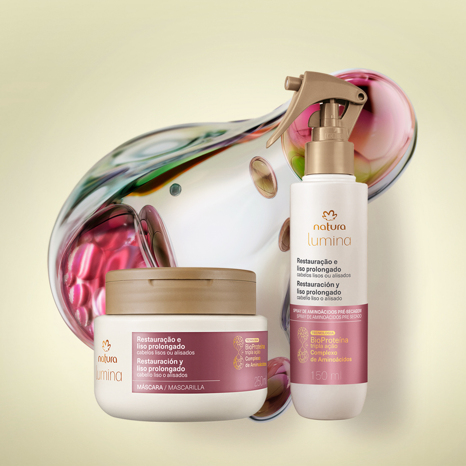 Kit Máscara e Spray Lumina para Restauração e Liso Prolongado (2 produtos)