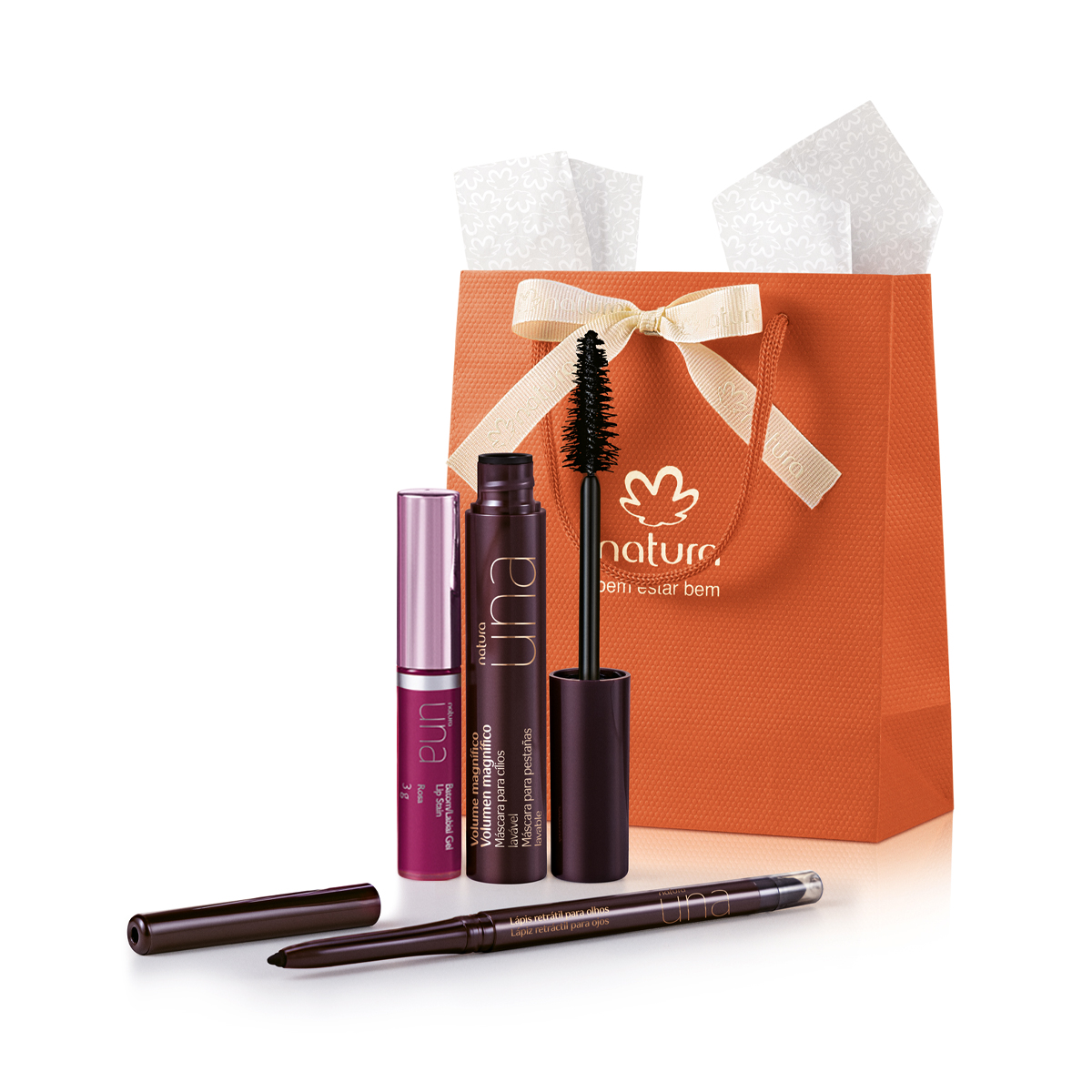 Presente Natura Una look Lipstain Rosa (3 produtos)