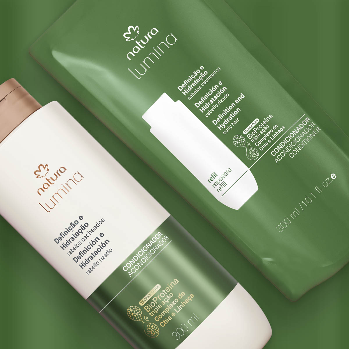 Kit Condicionador com Refil Lumina Definição e Hidratação de Cabelos Cacheados