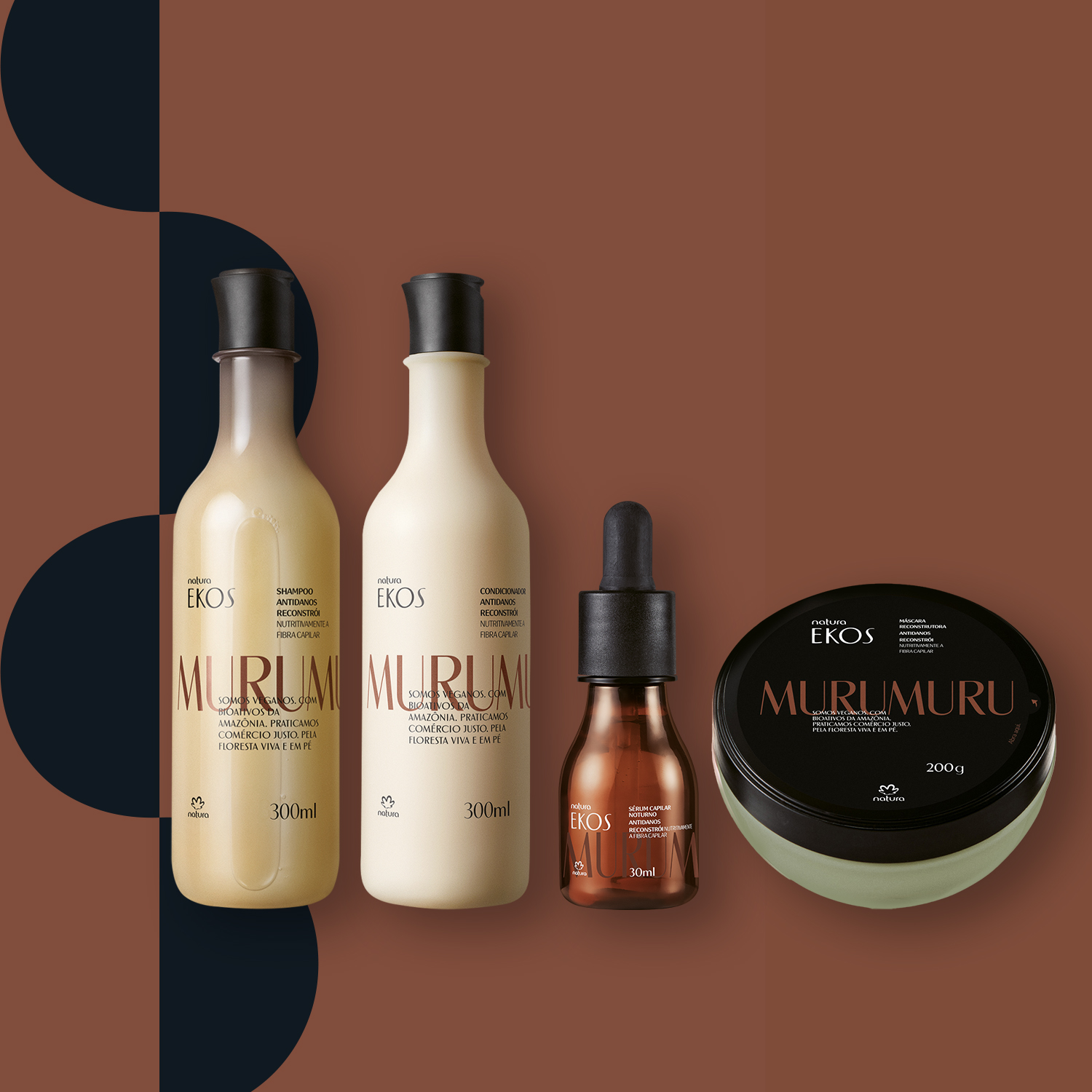 Kit Ekos Murumuru Shampoo, Condicionador, Máscara e Sérum (4 produtos)