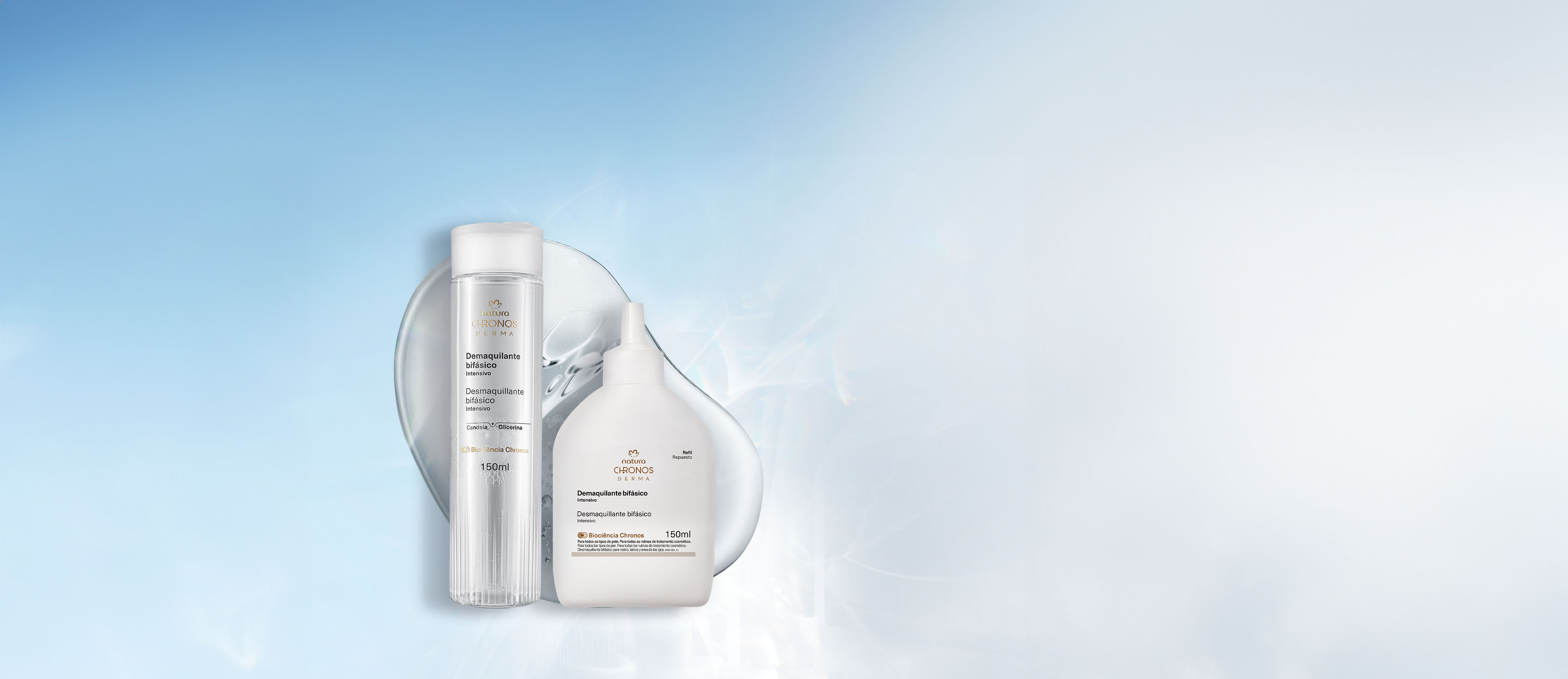 Kit Demaquilante Bifásico com Refil Chronos Derma