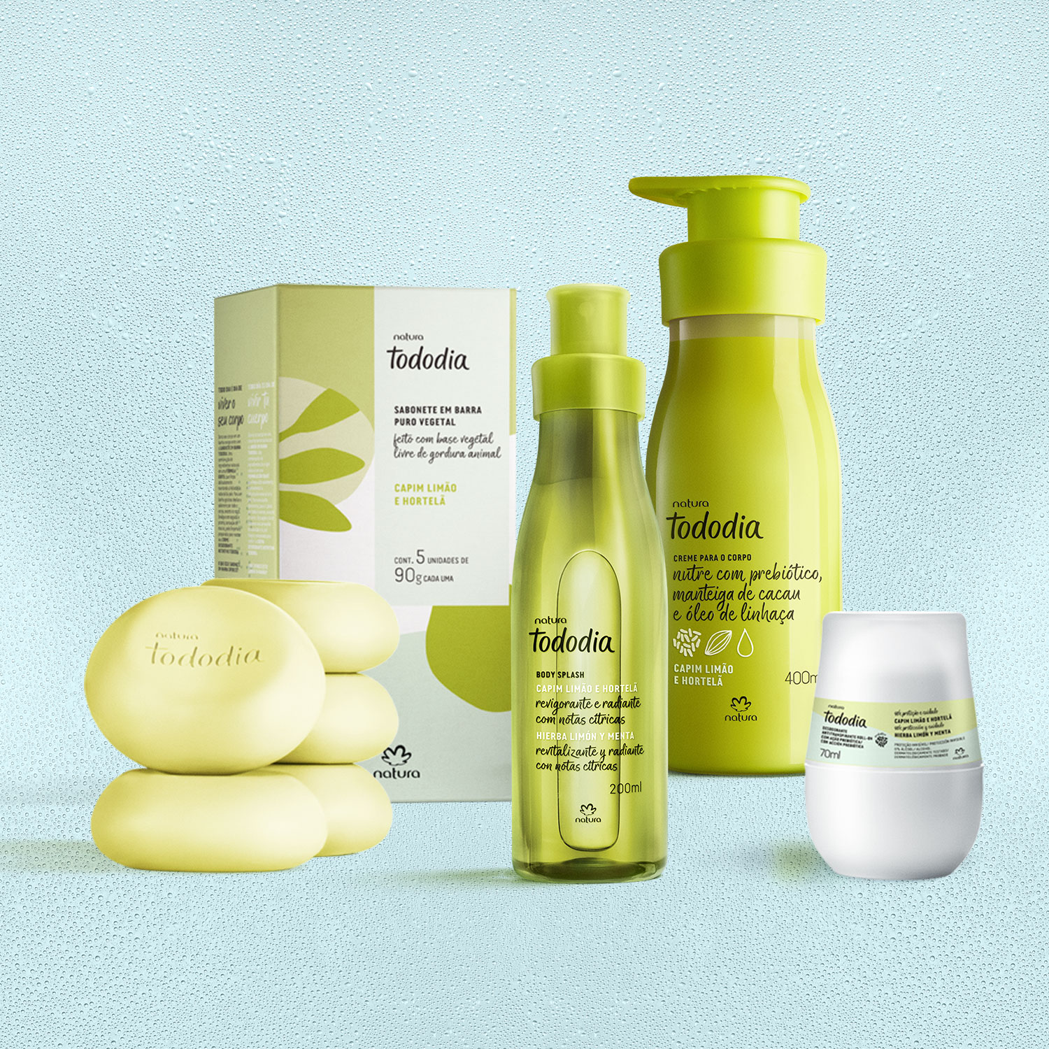 Kit Tododia Capim Limão e Hortelã Completo (4 produtos)