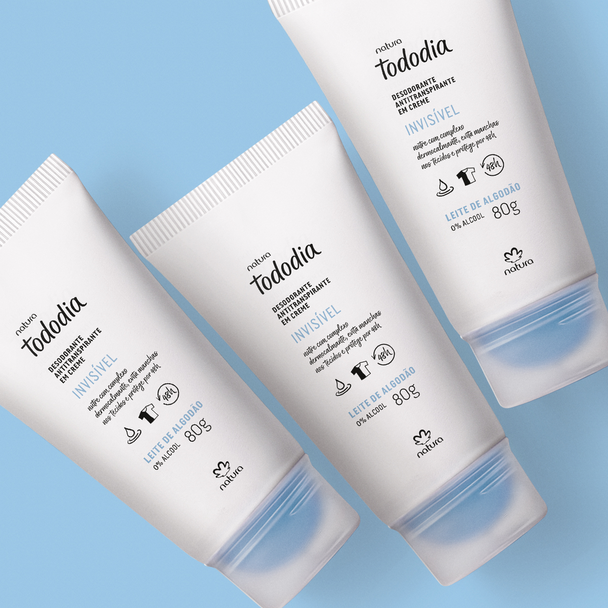 Kit Desodorante Antitranspirante em Creme Tododia Leite de Algodão (3 unidades)