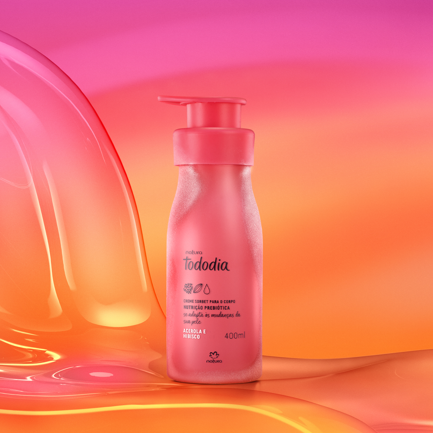 Creme Sorbet Desodorante Nutritivo para o Corpo Tododia Acerola e Hibisco