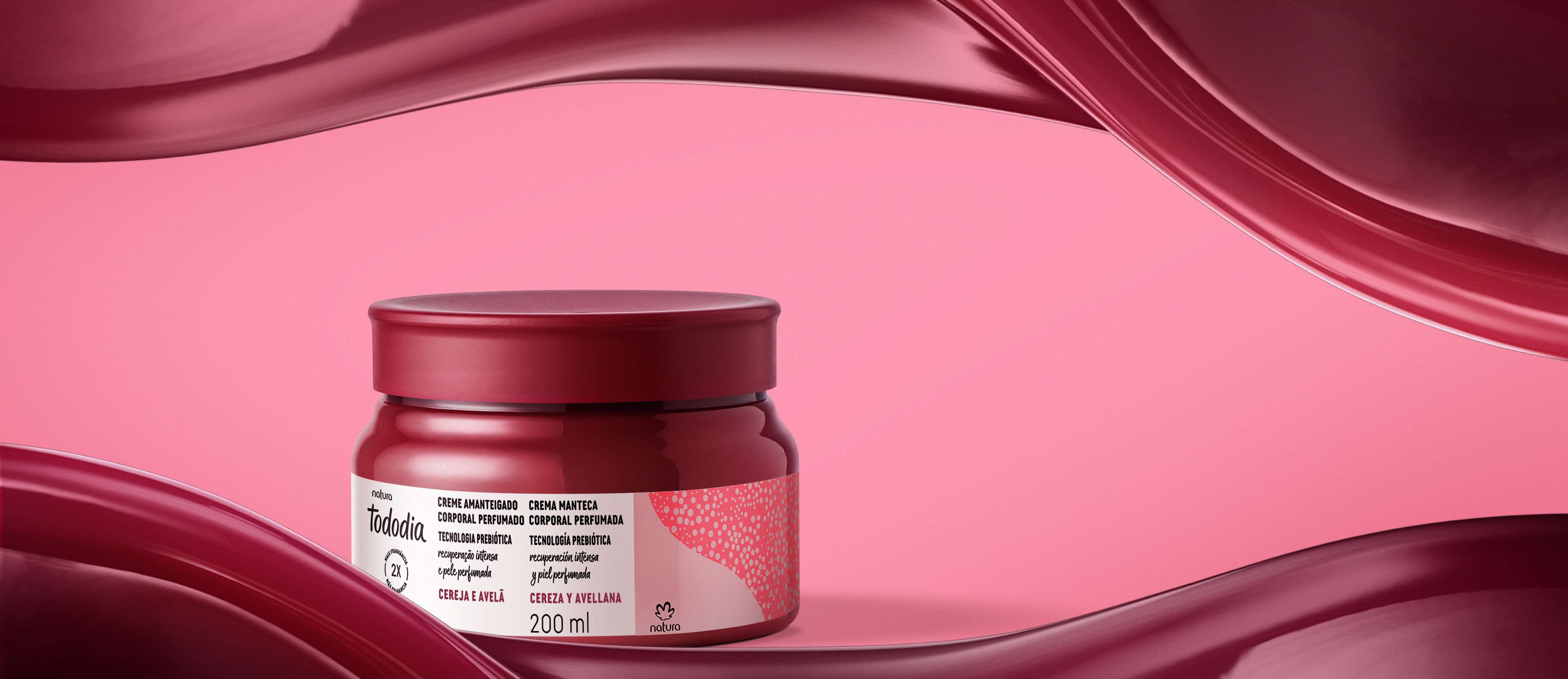 Creme Amanteigado Corporal Perfumado Tododia Cereja e Avelã