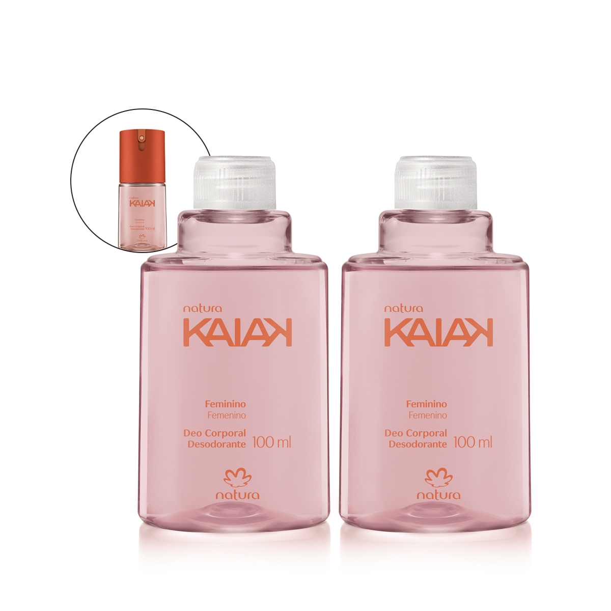 Kit Refil Desodorante Corporal Kaiak Feminino (2 unidades)