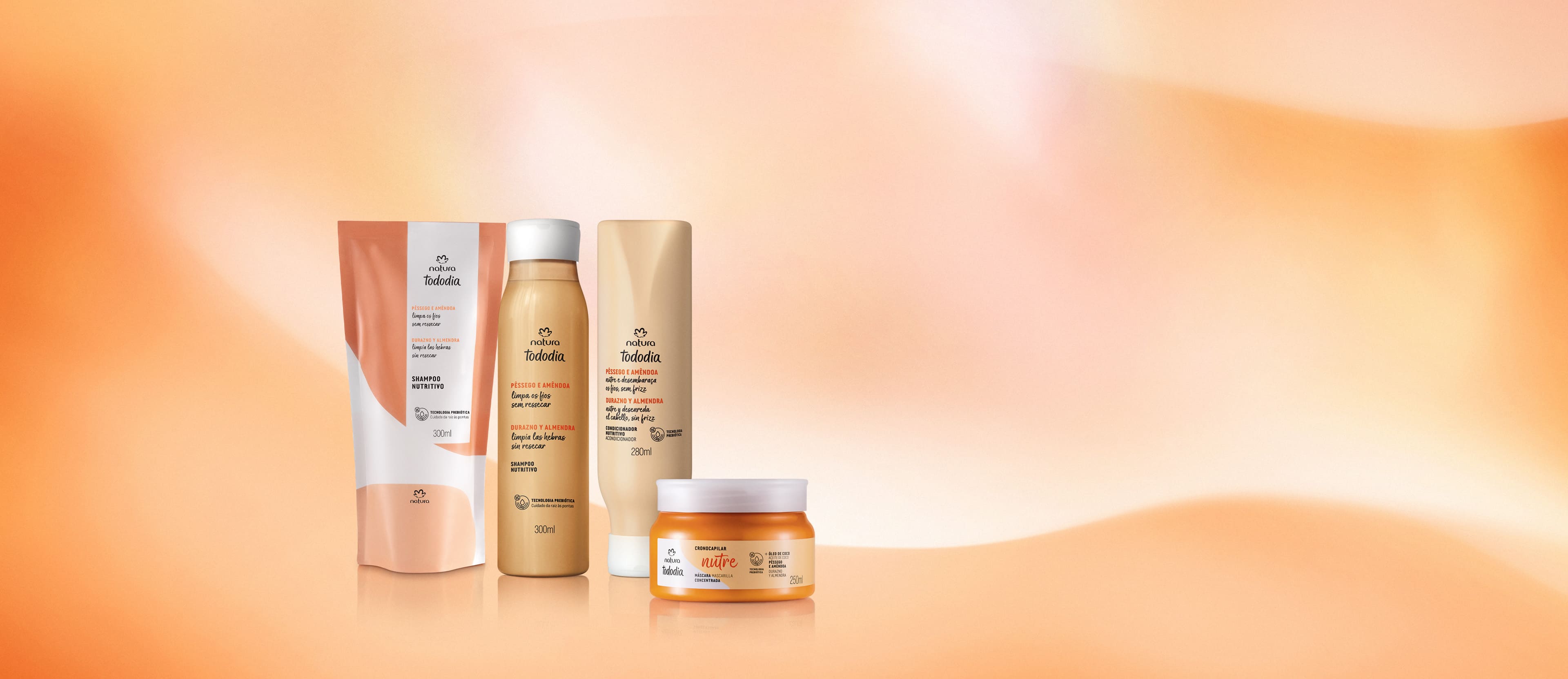 Kit Nutritivo Tododia Pêssego e Amêndoa (4 produtos)