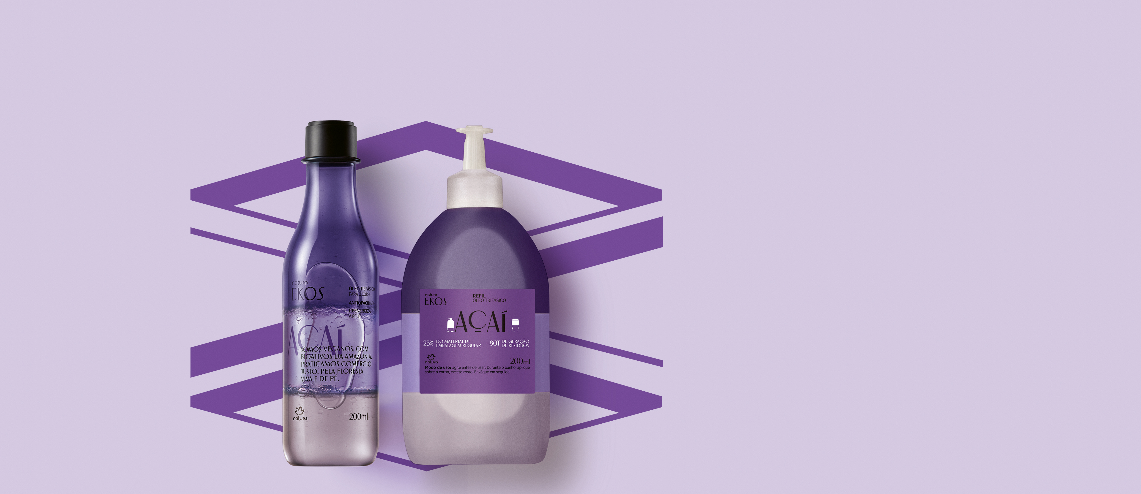 Kit Óleo Trifásico Desodorante Corporal Ekos Açaí com Refil (2 produtos)