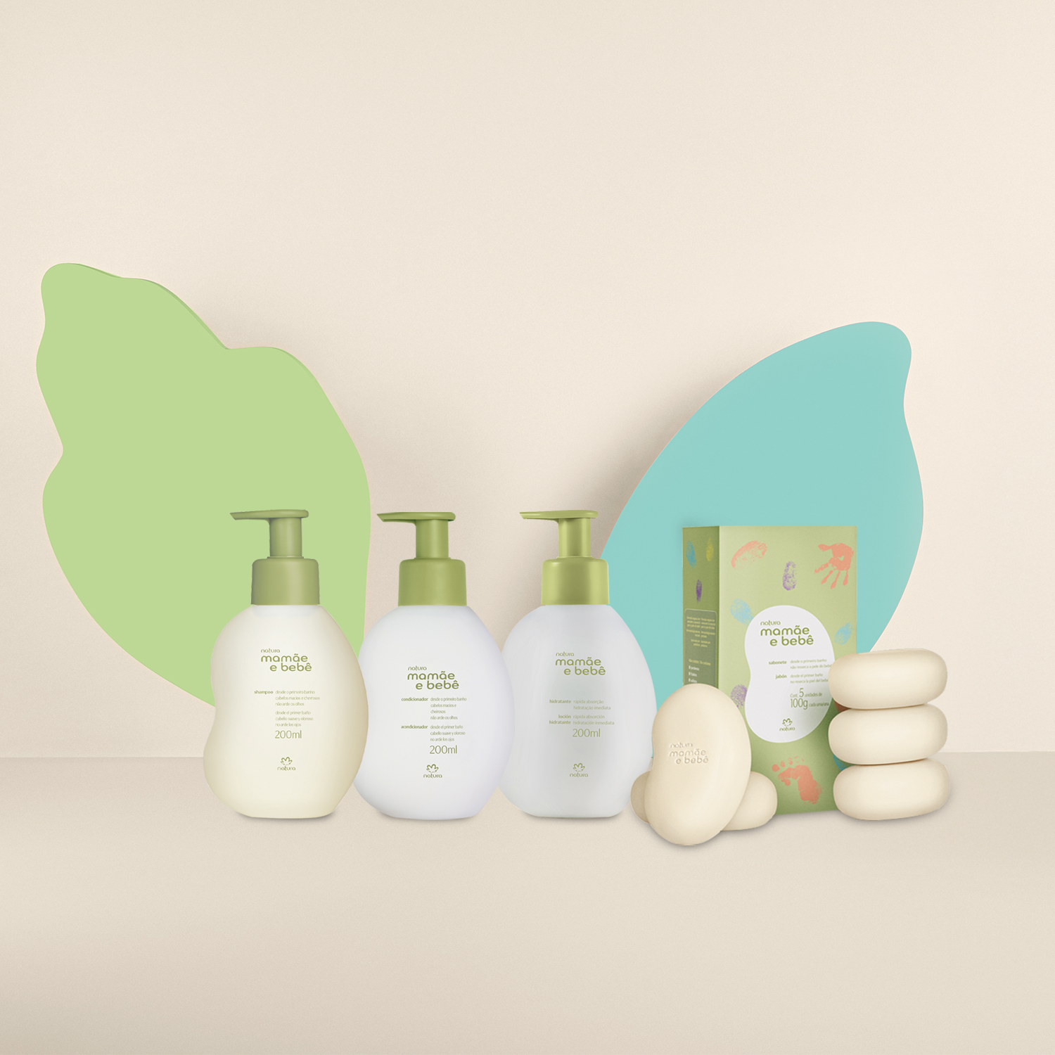 Kit Mamãe e Bebê Shampoo, Condicionador, Sabonete em Barra e Hidratante (4 produtos)