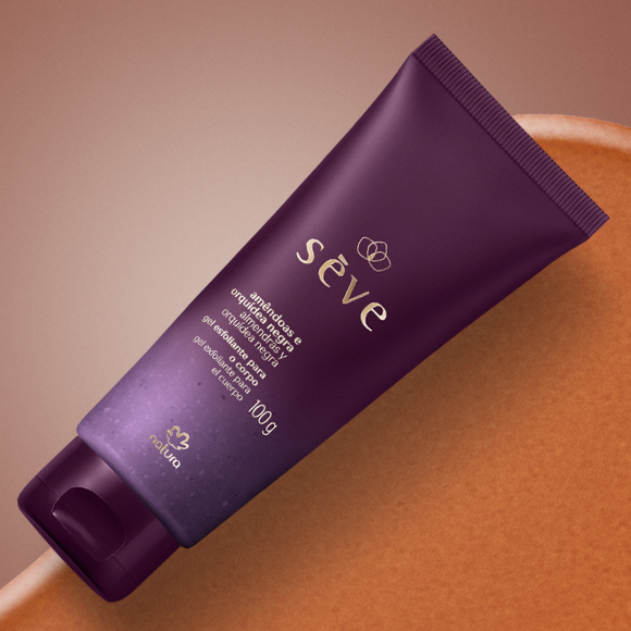 Sabonete Líquido Esfoliante em Gel para o Corpo Sève Amêndoas e Orquídea Negra 100 ml
