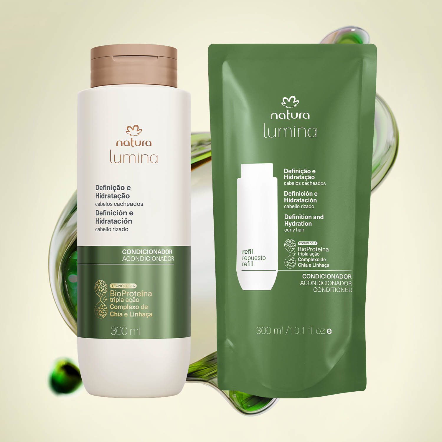 Kit Condicionador com Refil Lumina Definição e Hidratação de Cabelos Cacheados