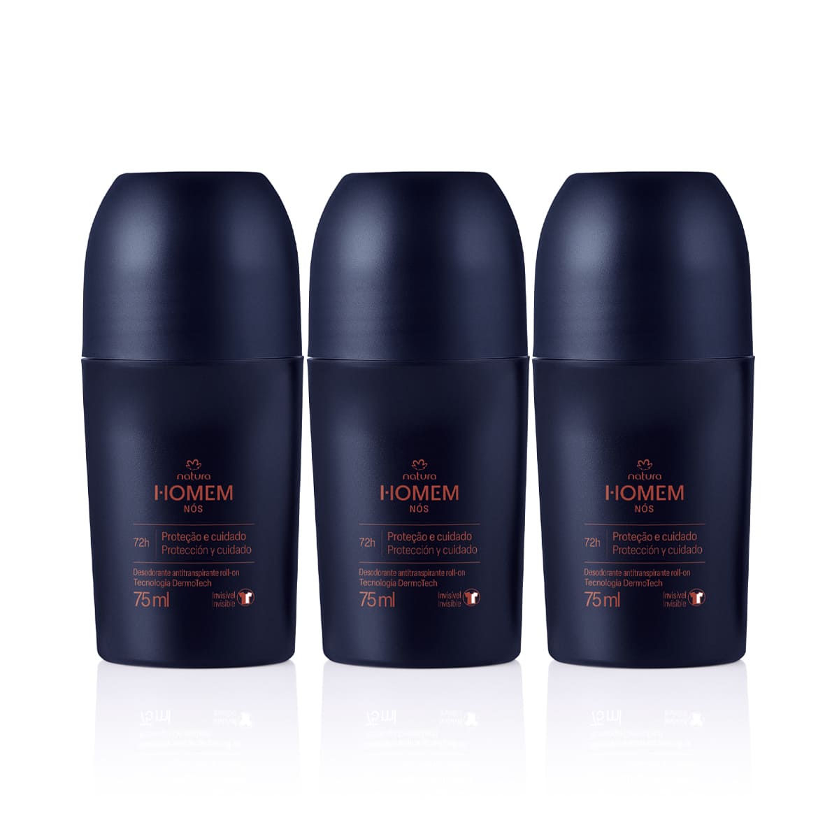Kit Desodorante Antitranspirante Roll-on Natura Homem Nós (3 unidades)
