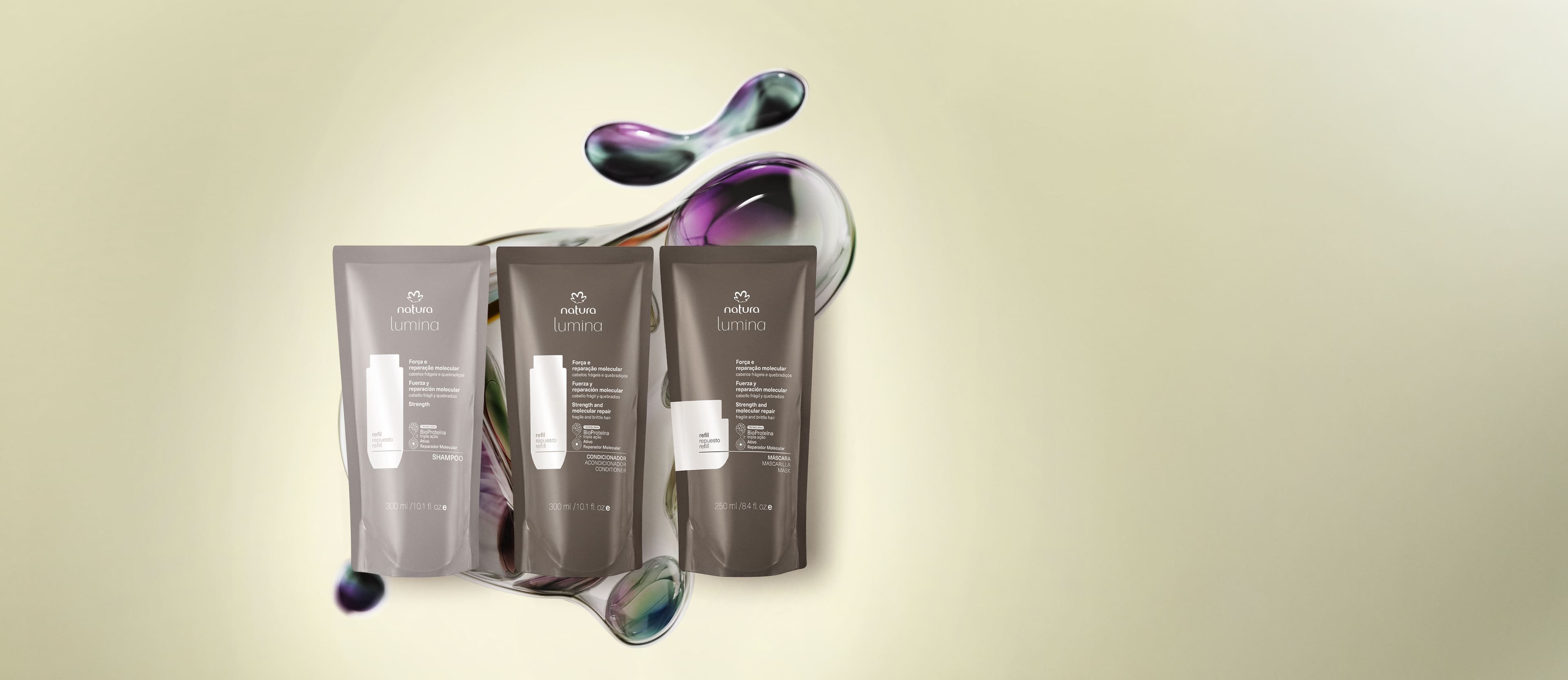 Kit Força e Reparação Molecular Lumina (3 produtos)