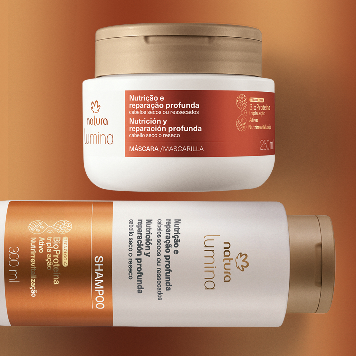 Kit Shampoo e Máscara Lumina para Nutrição e Reparação Profunda (2 produtos)