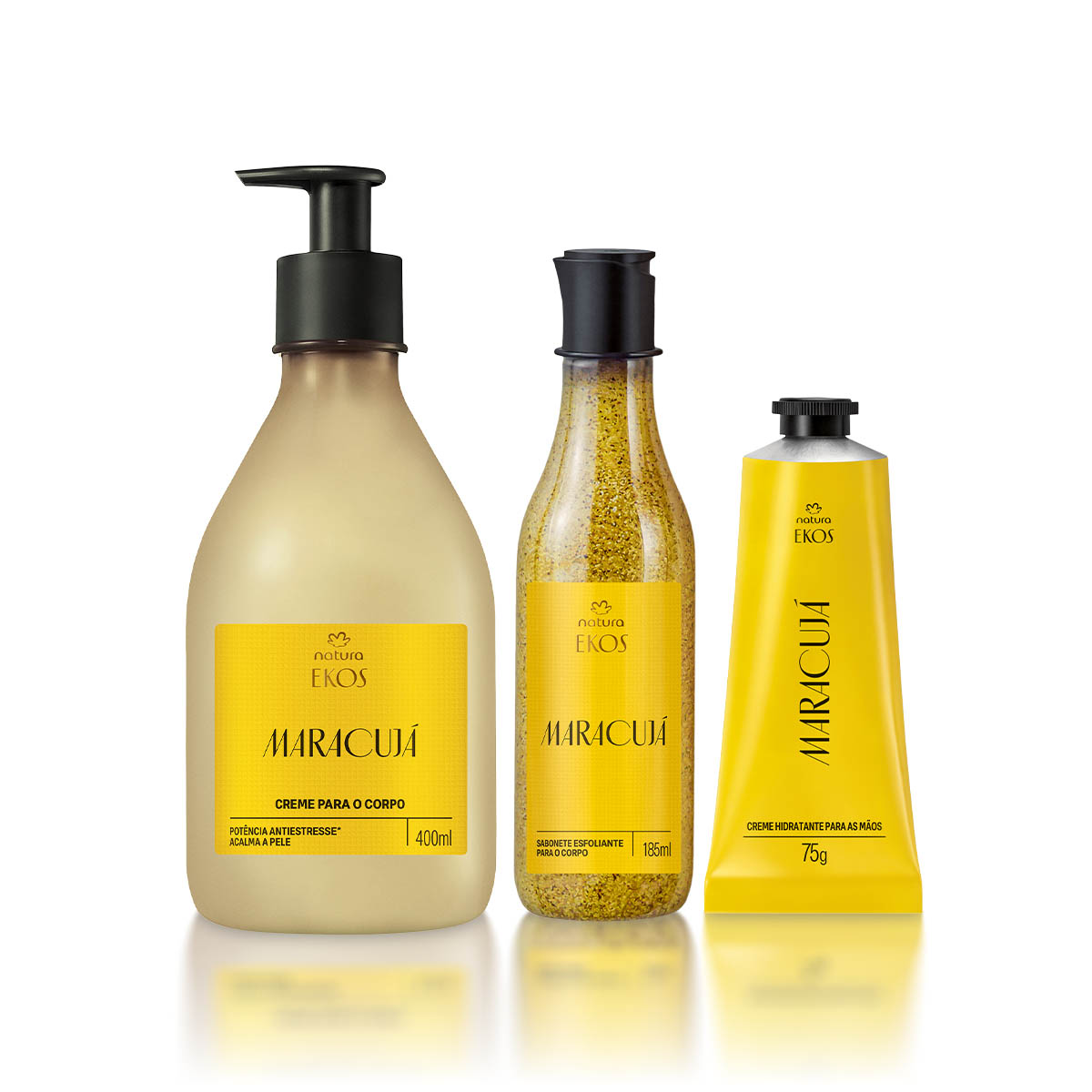 Kit Ekos Maracujá Creme para o Corpo e Mãos e Sabonete Esfoliante