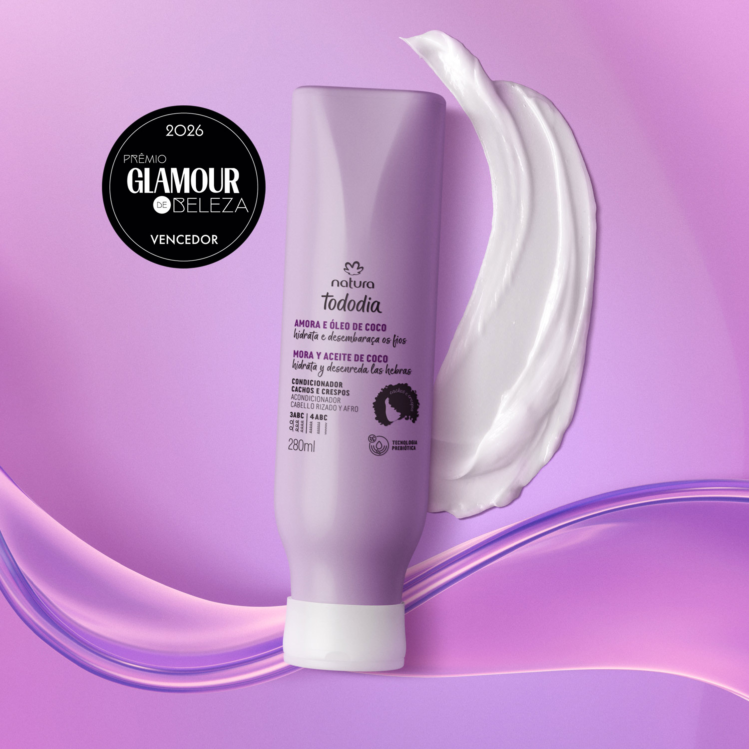 Condicionador Cachos e Crespos Tododia Amora e Óleo de Coco