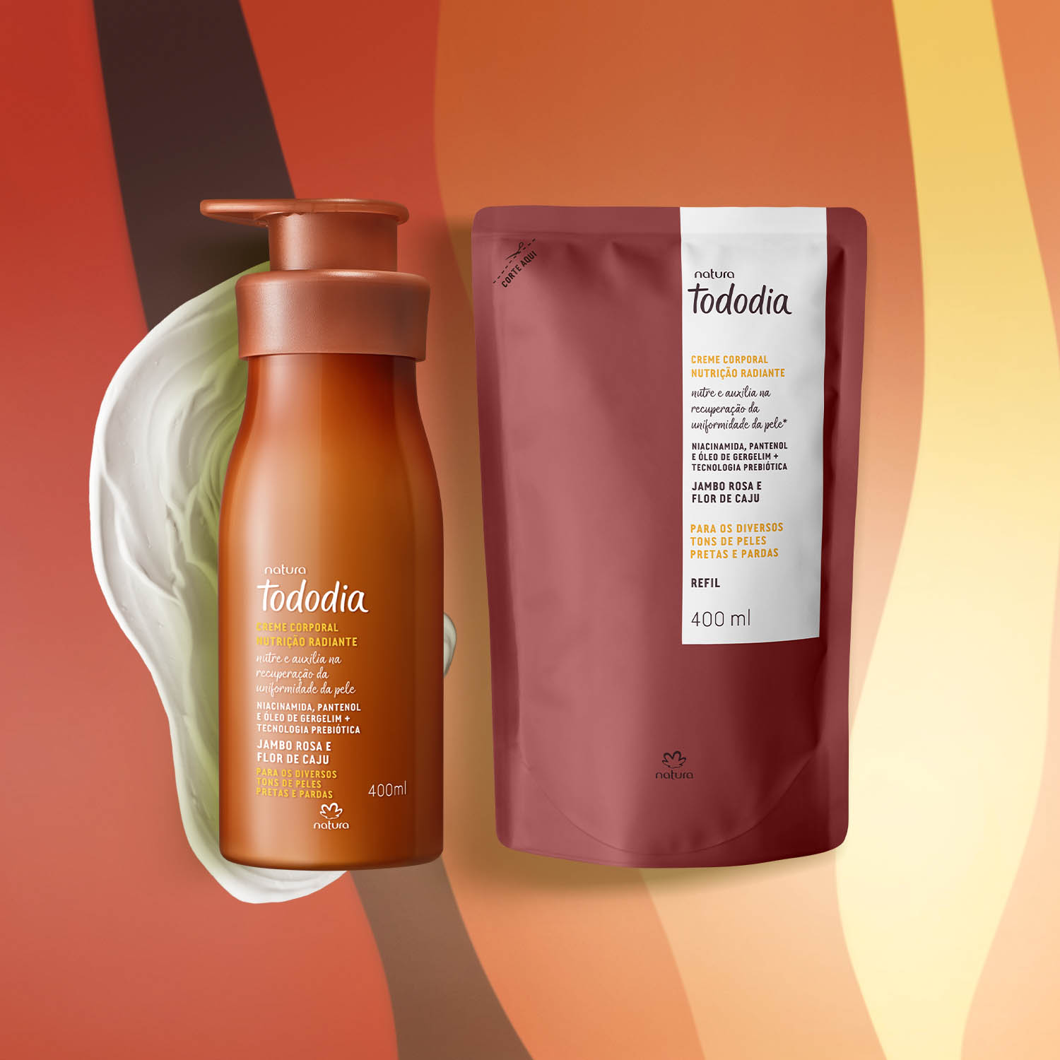 Kit Creme Nutritivo com Refil Tododia Jambo Rosa e Flor de Caju