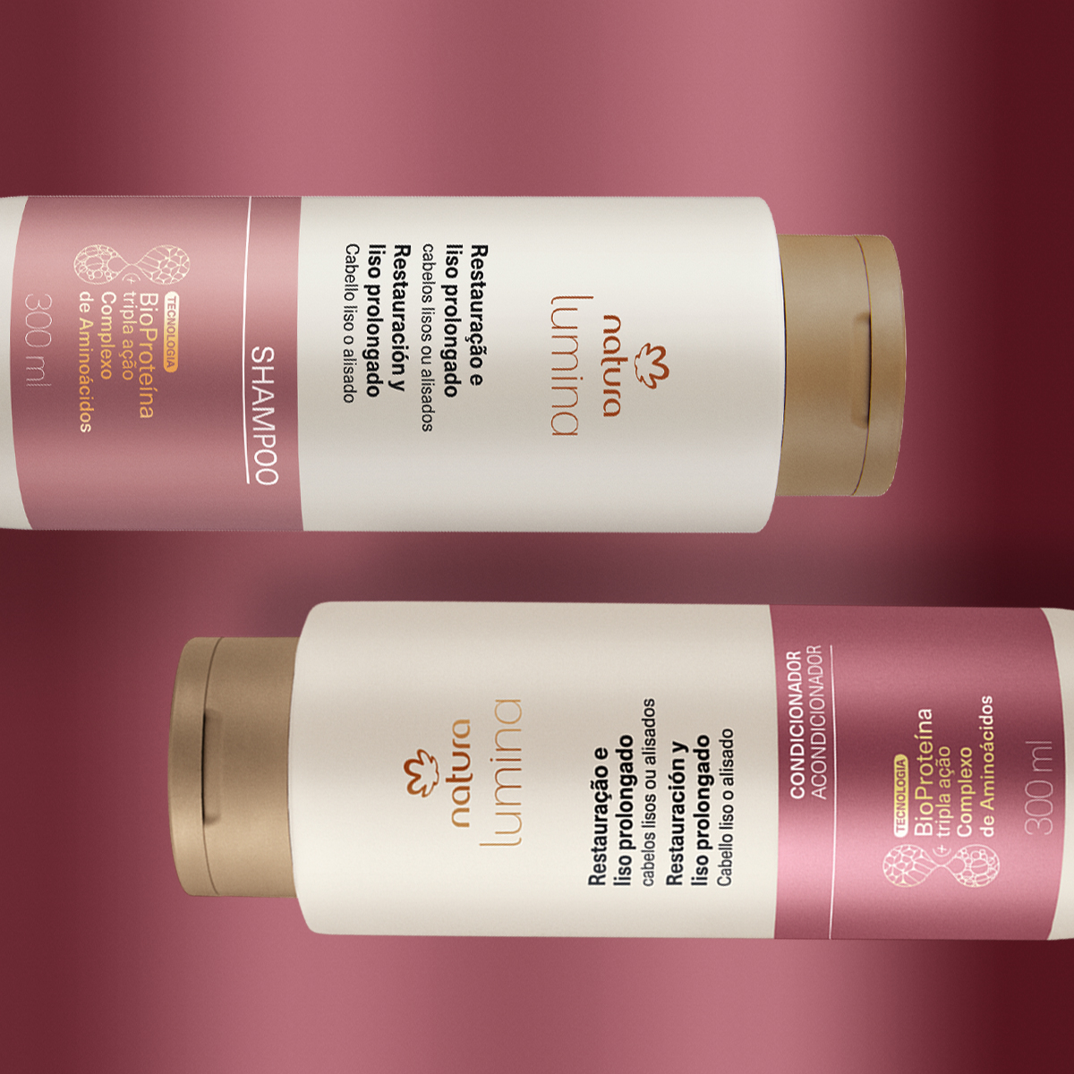 Kit Shampoo e Condicionador Lumina para Restauração e Liso Prolongado (2 produtos)